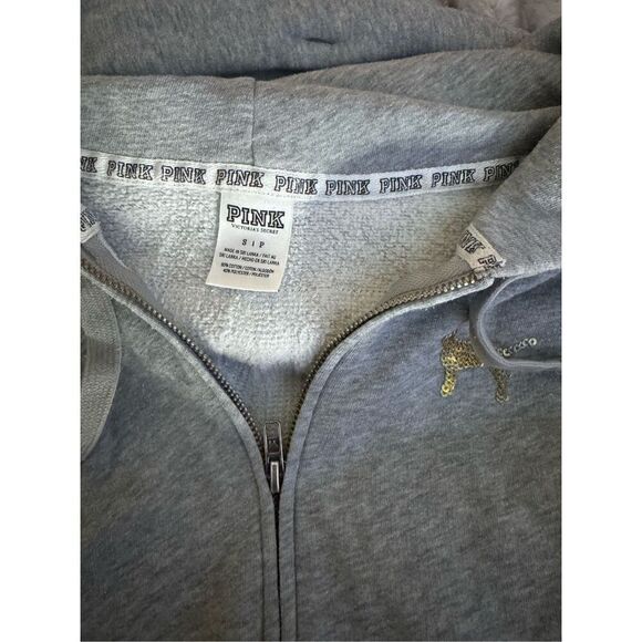 VS PInk mcbling ombre iridescent sequin hooded jacket sweatshirt vintage Htf - Picture 12 of 12